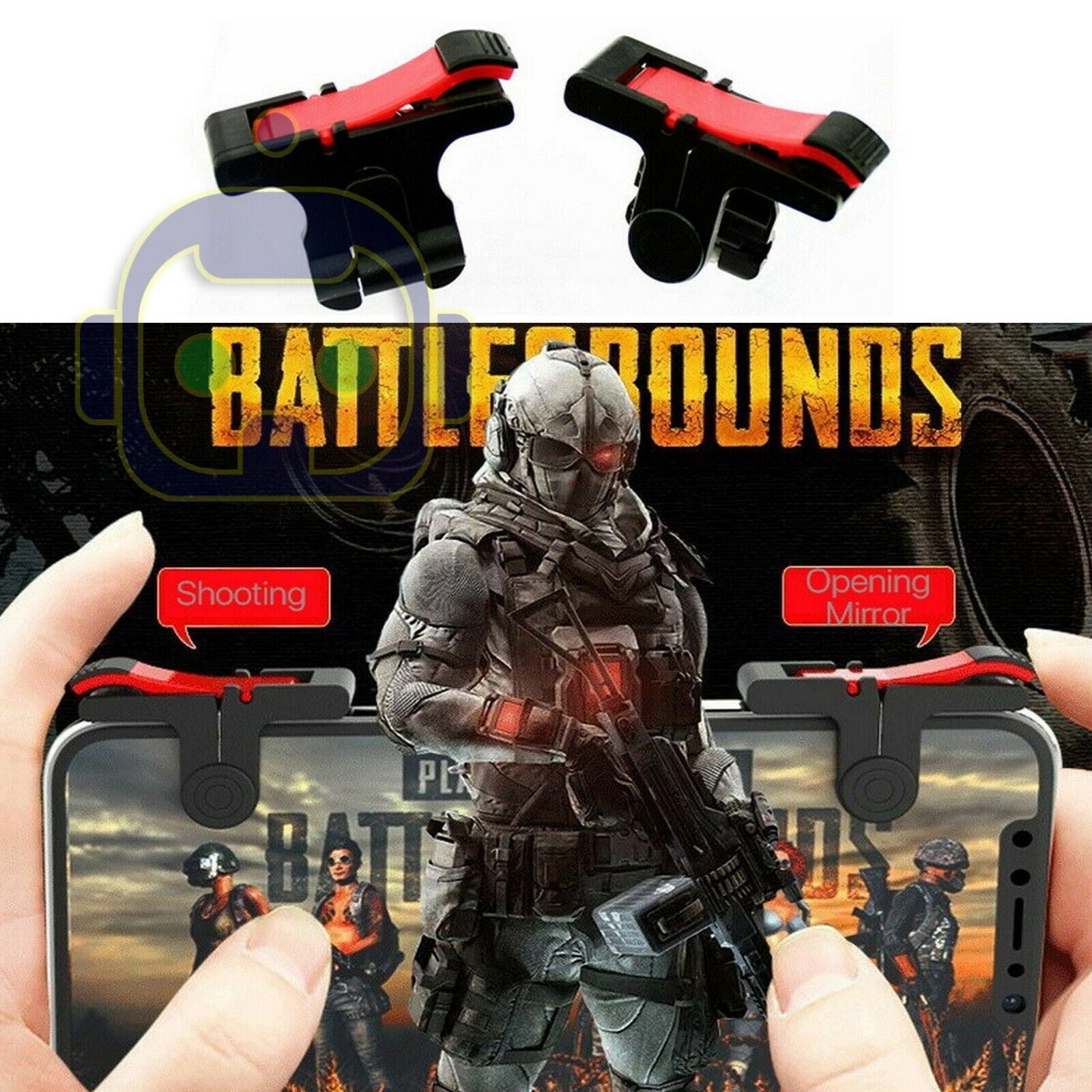 Mobile Phone Gaming Trigger Fire Button Smartphone Shooter Controller Left Right