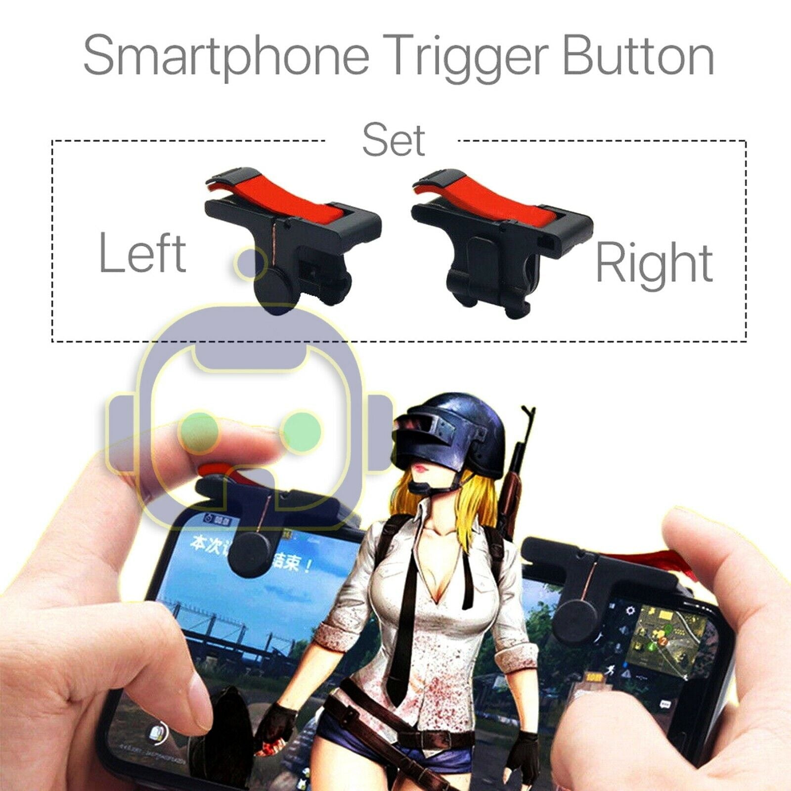 Mobile Phone Gaming Trigger Fire Button Smartphone Shooter Controller Left Right