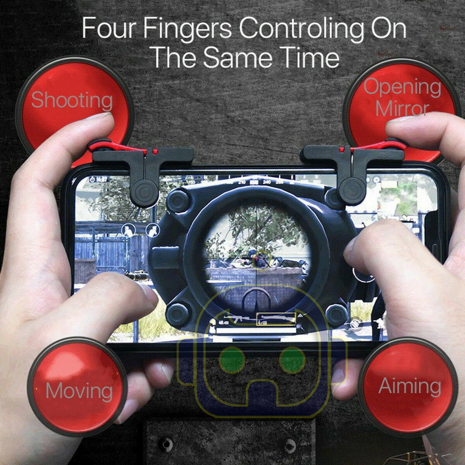 Mobile Phone Gaming Trigger Fire Button Smartphone Shooter Controller Left Right